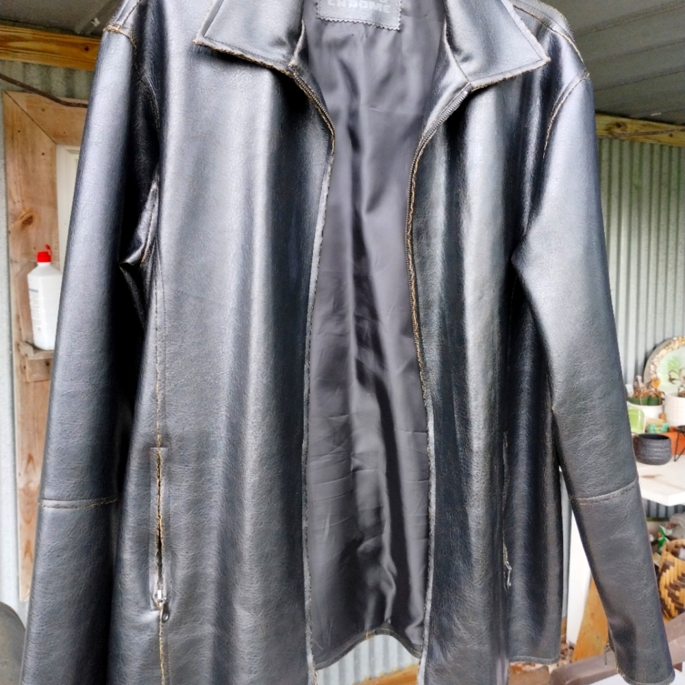 Rock And Chrome Black Faux Leather Jacket